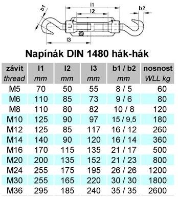 Sträckare DIN 1480 krok-krok M5, VF Sträckare DIN 1480 krok-krok M5, VF