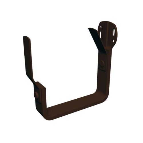 PREFA konsolkrok för fyrkantig takränna frontmonterad, bredd 120 mm, Nötbrun P10 RAL 8019