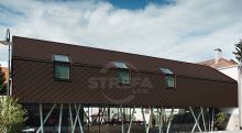 PREFA fasadskiva 29x29, yta stucco, Hasselnöt P.10 / förpackning 1 m2 (1)