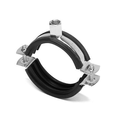 Tvåskruvs klämma M8/M10, 72-78 2 1/2" med gummiinsats / förpackning 1 st