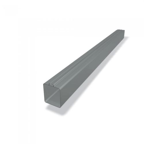 PREFA fyrkantigt aluminiumnedlopp 100 x 100 mm, längd 1,5M, Ljusgrå P10 RAL 7005
